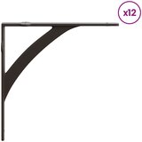  Nosači za zidne police 12 kom. Antikno smeđa 21 x 21 x 3.5 cm | shoptok.hr