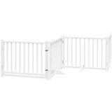 vidaXL Ograda za pse z vrati zložljiva 10 panelov bela 800 cm les | Shoptok.si