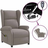  Masažni električni naslonjač s krilima Sivosmeđa Tkanina - Sivosmeđa | shoptok.hr