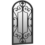  Vrtno ogledalo crno 70 x 30 cm željezno za vanjsku upotrebu | Eponuda.com