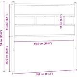  Zamjensko uzglavlje smeđa boja hrasta 100 cm čelik i konstruirano drvo | shoptok.hr
