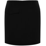 Trendyol Curve Black Pocket Detailed Woven Short Skirt Cene