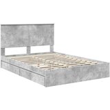  Postelja s shranjevanjem z vzglavjem Betonsko siva 150 x 200 cm, (5000106995) | Shoptok.si