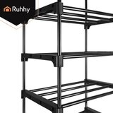 Ruhhy polica za cipele s 10 razina 45x30x174 cm, crna Slike