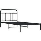 Metalni okvir za krevet s uzglavljem crni 100x200 cm | shoptok.hr