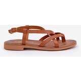 Zazoo Leather Flat Sandals With Intertwined Straps | Shoptok.si