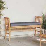  Vrtna klupa s jastukom Smeđa 110 x 38 x 65cm bambus | shoptok.hr