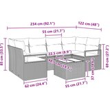  Set sofe 7 pcs Siva i plava poliratan | shoptok.hr