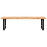  Zidna polica za umivaonik od čelika i masivne hrastovine Smeđa 100 x 60 x 2.5 cm | Shoptok.si