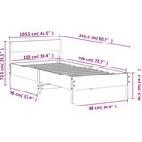  Okvir kreveta bez madraca bijeli 100x200 cm konstruirano drvo | shoptok.hr