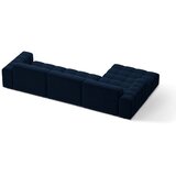 Cosmopolitan Design Temno modra žametna kotna sedežna garnitura (levi kot/z ležalnikom) Chicago – | Shoptok.si