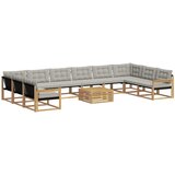 vidaXL Zunanja garnitura za sedenje 11 pcs Bela in svetlo siva, (5000281364) | Shoptok.si