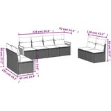 8-dijelni set vrtnih sofa od poliratana s jastucima bež | shoptok.hr