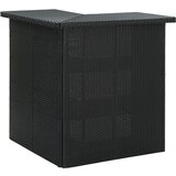Poli Kotna barska miza črna 100x50x105 cm poli ratan Cene