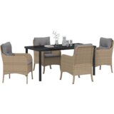  Set od 5 vrtnih blagovaonskih stolica s jastučićima bež poli ratan | shoptok.hr