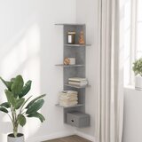  Kutna zidna polica siva boja betona 36,5 x 36,5 x 140 cm drvena | Eponuda.ba