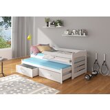 ADRK Otroka postelja TIARRO z ograjico in vzmetnicama 97 cm - BELA-SIVA | Shoptok.si