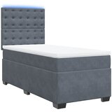 Box spring krevet s madracem tamnosivi 80 x 200 cm baršunasti | shoptok.hr