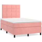 The Living Store Box spring postelja z vzmetnico roza 120x200 cm žamet - Box Spring Postelja, (21489595) | Shoptok.si