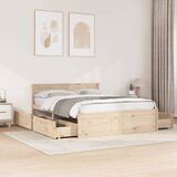 Maison Chic Posteljni okvir - Dvoposteljna postelja - Zakonska postelja brez vzmetnice 150x200 cm trdna borovina-J10929, (21763155) | Shoptok.si