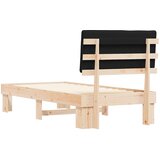  Krevetni okvir s tapiciranim uzglavljem Crna 90 x 190 cm | shoptok.hr