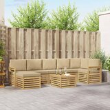  Set vanjskih sofa 7 pcs Bijela i Bež 59 x 59 x 37 cm Poliester | shoptok.hr