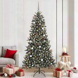 vidaXL Umjetnobožićnodrvce S LED lampica Zelena 210cm PVC Cijene