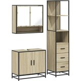 Maison Chic Kopalniški sestavi - Kopalniška garnitura 3-delna sonoma hrast inženirski les, (21788254) | Shoptok.si