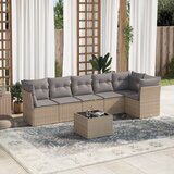 vidaXL 7-dijelni set vrtnih sofa od poliratana s jastucima bež Cijene