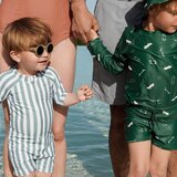 Liewood otroške kopalke otto seersucker stripe sea blue/white | Shoptok.si