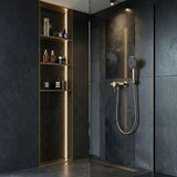 REA Bath Mešalnik za prho Lungo Stripe BRUSH GOLD | Shoptok.si