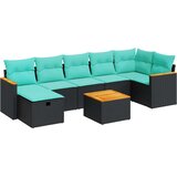  Vrtna garnitura - 8-dijelni set vrtnih sofa od poliratana s jastucima crni - Crna sa spremištem 8 | shoptok.hr