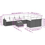  10-dijelni set vrtnih sofa od poliratana s jastucima sivi | shoptok.hr