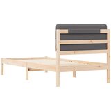  Krevetni okvir s tapiciranim uzglavljem Tamno siva 90 x 190 cm | shoptok.hr