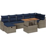  Sjedeća garnitura za vrt 8 kom. Siva poliratan 287.5 x 122.5 x 85 cm | Shoptok.si