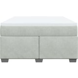 vidaXL Box spring postelja z vzmetnico svetlo siva 160x200 cm žamet | Shoptok.si