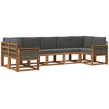 vidaXL Zunanja garnitura za sedenje 7 pcs Naravna in antracitna, (5000280661) | Shoptok.si