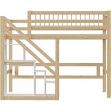 Lumor Lesena pogradna postelja 90x200 cm - z lestvijo za shranjevanje - naravna, (22068456) | Shoptok.si