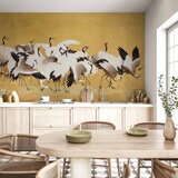  Foto tapeta - Japanese cranes - a flock of birds against a golden background based on a painting by Ishida Yūtei 500x350 | shoptok.hr