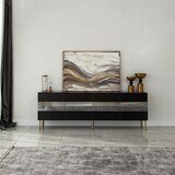 Hanah home TV komoda Leon, 180x59x35 cm, Crno-Zlatne boje | Eponuda.ba