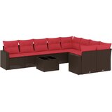  10-dijelni set vrtnih sofa od poliratana s jastucima smeđi | shoptok.hr