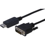 Digitus DisplayPort / DVI adapterski kabel DisplayPort utikač, DVI-D 24+1-polni utikač 1.00 m crna AK-340301-010-S mogućnost vijčanog spajanja DisplayPort kabel cijene