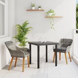 vidaXL 3-dijelni vrtni blagovaonski set sivo poliratan | shoptok.hr