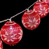  LED vijenac s kuglicama Krist+ Bijela Crvena 2 m Ø 6 cm | shoptok.hr