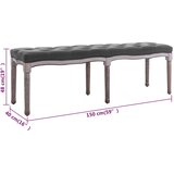  Klupa od tkanine i masivnog drva 150 x 40 x 48 cm tamnosiva | Eponuda.ba