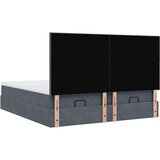 vidaXL Otomanski posteljni okvir z vzmetnicami siv 180x200cm žamet | Shoptok.si