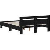  Krevetna konstrukcija Crni hrast 135 x 190 cm Konstruirano drvo | shoptok.hr