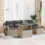 6-dijelni set vrtnih sofa od poliratana s jastucima svjetlosivi | shoptok.hr