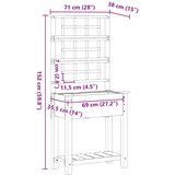  Vrtna saksija s policom Bež 71 x 38 x 152 cm Čvrsto drvo jele | shoptok.hr