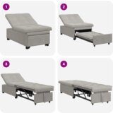  Kauč na razvlačenje 3-u-1 svjetlosiva tkanina | shoptok.hr